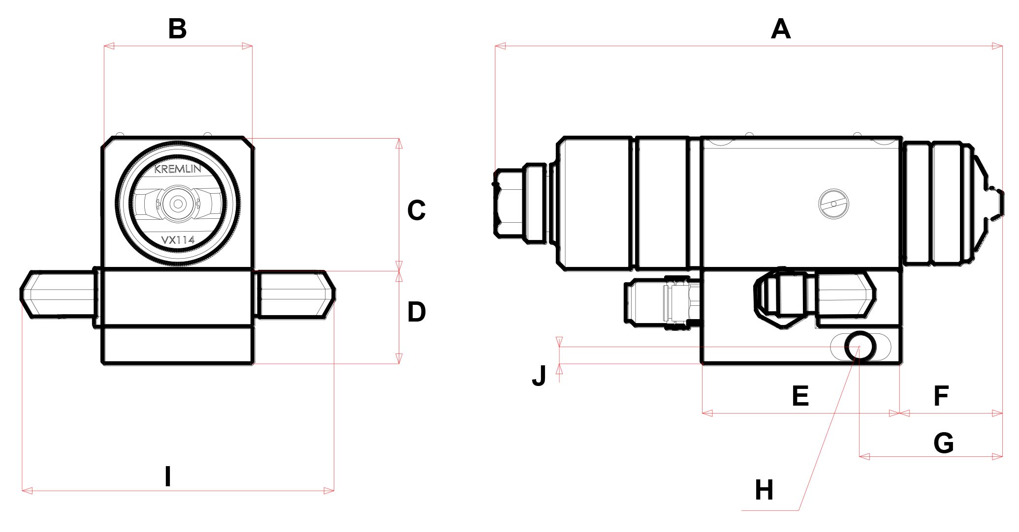 PISTOLET AVX AVEC EMBASE A RACCORDEMENT LATERAL